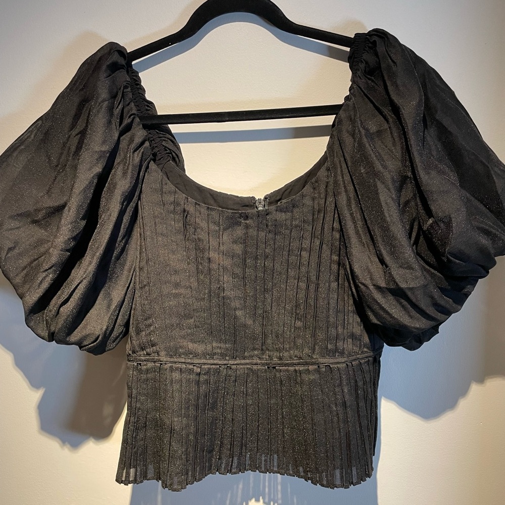 Banana Republic Black Puff Sleeve Blouse - Picture 3 of 7